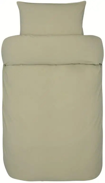 Dobbelt sengetøj 220x220 cm - Frøya - Lys oliven - 100% stenvasket økologisk bomuld - Høie